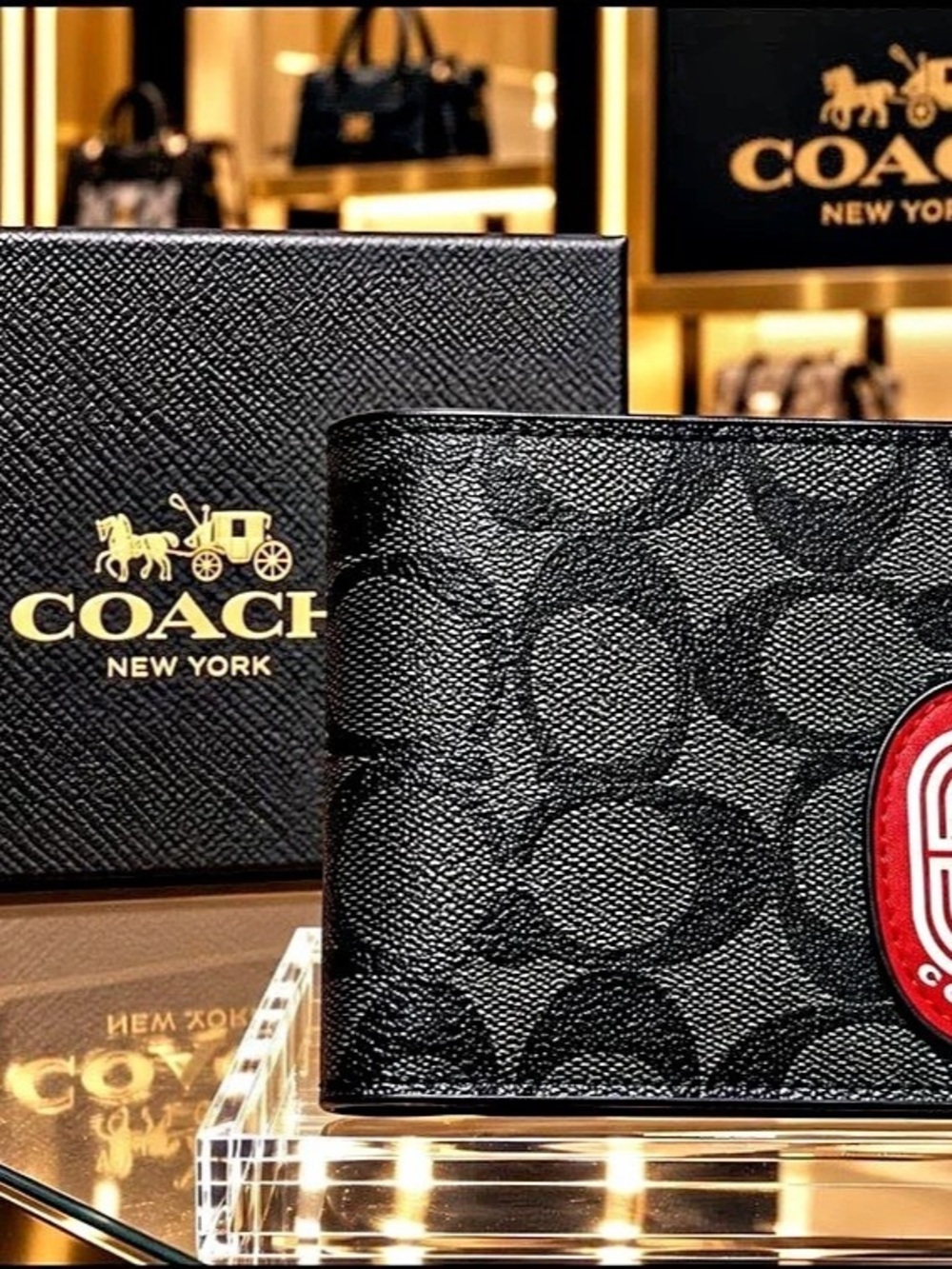 Coach 3-In-1 Wallet In Signature Canvas With Patches Signature Canvas Wallet